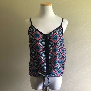 Charlotte Russe from tie colorful tank top blouse​